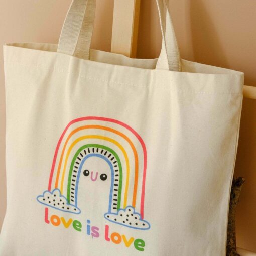 Printed Canvas Fabric Tote Bag - Image 5